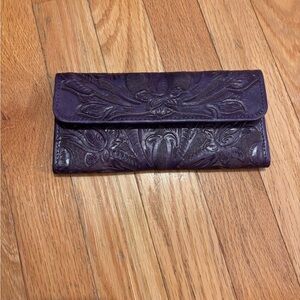 Purple Leather Clutch